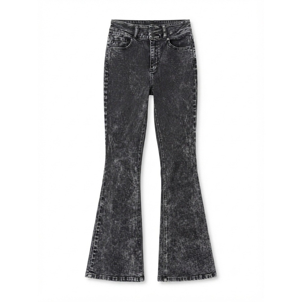 Kancan Flare Leg Jeans 9 Black Retro Festival Western Country